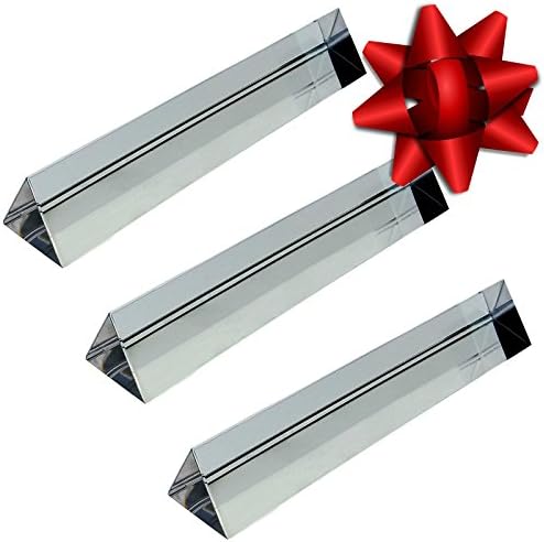 INNOVANT 6 inch (3 pack) Triangular Acrylic Prism - Perfect For Science Experiments Teaching the Physics Of Light. Best Toy Ever! Kids Won't Think Of It As Learning, But Having Fun! Full Rainbow