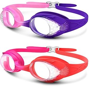 OutdoorMaster Kids Swim Goggles 2 Pack – Quick Adjustable Strap Swimming Goggles for Kids