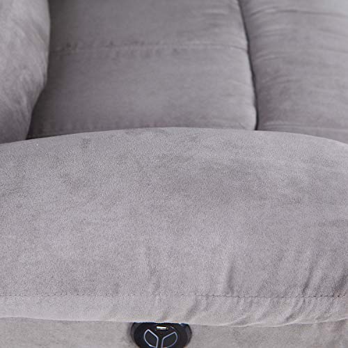 Modern Power Recliner with USB Charging Port - LCH Heavy Duty Microfiber Single Thicker Cushion Ergonomic Reclining Sofa Chair