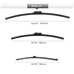 GARDIMU 3 Pcs Front and Rear Windshield Wiper