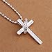 NYKKOLA Jewellery Beautiful Fashion 925 Silver Cross Pendant Bead Chain Necklace Gift