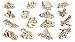 UGEARS 70035 U-Fidgets Schiffe Pieces-Set of 4 Anti-Stress 3D Puzzle-Self-Assembly 4 Mini Miniature Mechanical Models-Plywood Construction kit