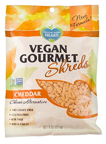 Follow Your Heart Dairy Free, Vegan, Soy Free, Non-GMO Shredded Style Cheese Alternative 8 ounces (Pack of 8) (Cheddar)