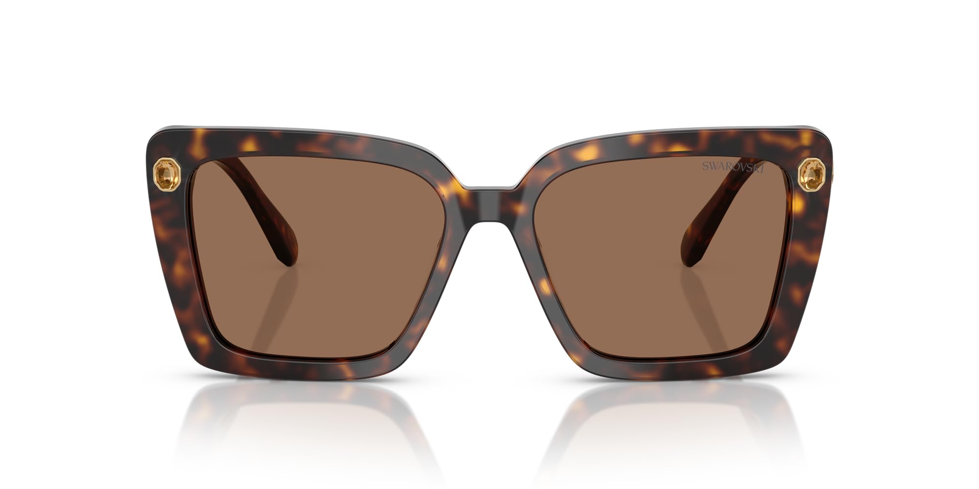 Swarovski SK6032 Sunglasses, Havana/Dark Brown, 55 mm