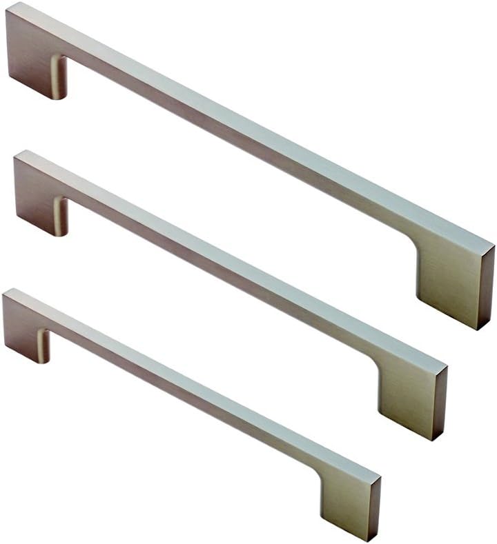 FITTINGSCO Brushed Nickel Modern Bar Kitchen Cabinet Door Handle 96-320mm Hole Centres Available