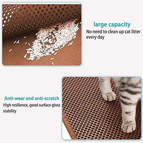 kaxionage Cat Litter Mat, Litter Box Double Layer
