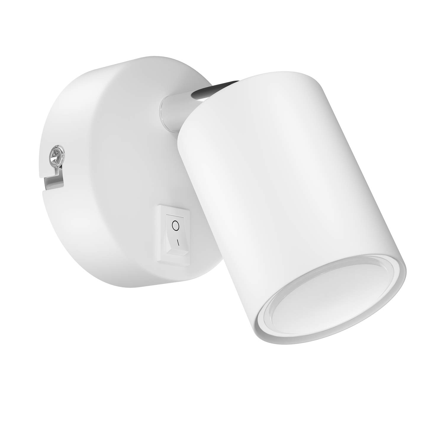 ledscom.de Wall spot WAIKA, Single-lamp, with Switch, GU10, White matt, incl. 630lm LED GU10 lamp, White