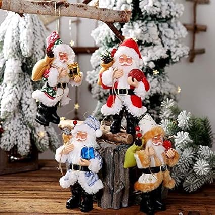 Babbo Natale X Desktop.Sdj Natale Decorazioni Natalizie Ornamenti Per Bambole In Resina Babbo Natale In Piedi Modello Di Bambola Ornamenti Per Bambole Decorazioni Desktop 4 Set Amazon It Fai Da Te