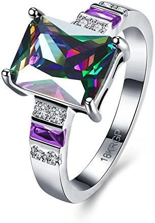 Blean Women's 925 Sterling Silver 8mm Gemstone Filled Ring (Sizes 6 to 8) 6
