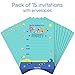 Papery Pop Pool Party Invitations with Envelopes (15 Count) - Kids Birthday Invitations for Boys or Girls