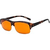 Eyekepper 100% Anti-Blue Light Blocking Fitover Glasses Wear Over Computer Glasses With Amber Lens