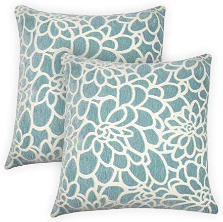 ALBAD Throw Pillow Cover 18 x 18 Inch Sets of 2 Decorative Square Pillow Covers 100% Cotton Decorative Square Cushion Case Sofa Durable Modern Stylish Cushion Covers Hidden Zipper