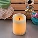 Pandaing Flameless Flickering LED Candles with 10-Key Remote Control Timer Classic Pillar Optical Fiber Wick Real Wax Candles, Battery Powered, Ivory Color, Set of 6