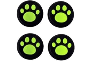 MELODY SOPHIA Silicone Thumb Stick Grip Cap Joystick Thumbsticks Caps Cover for PS4 PS3 Xbox One PS2 Xbox 360 Game Controllers (Green Cat Dog Paw 4PCS)