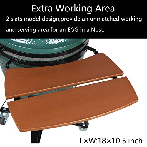 Dracarys Medium Big Green Egg Side HDPE Shelves Big Green Egg Parts Replacement Egg Mate BBQ Big Green Egg Accessories Fit Medium Big Green Egg Side Shelves - 2 Shelves Slats