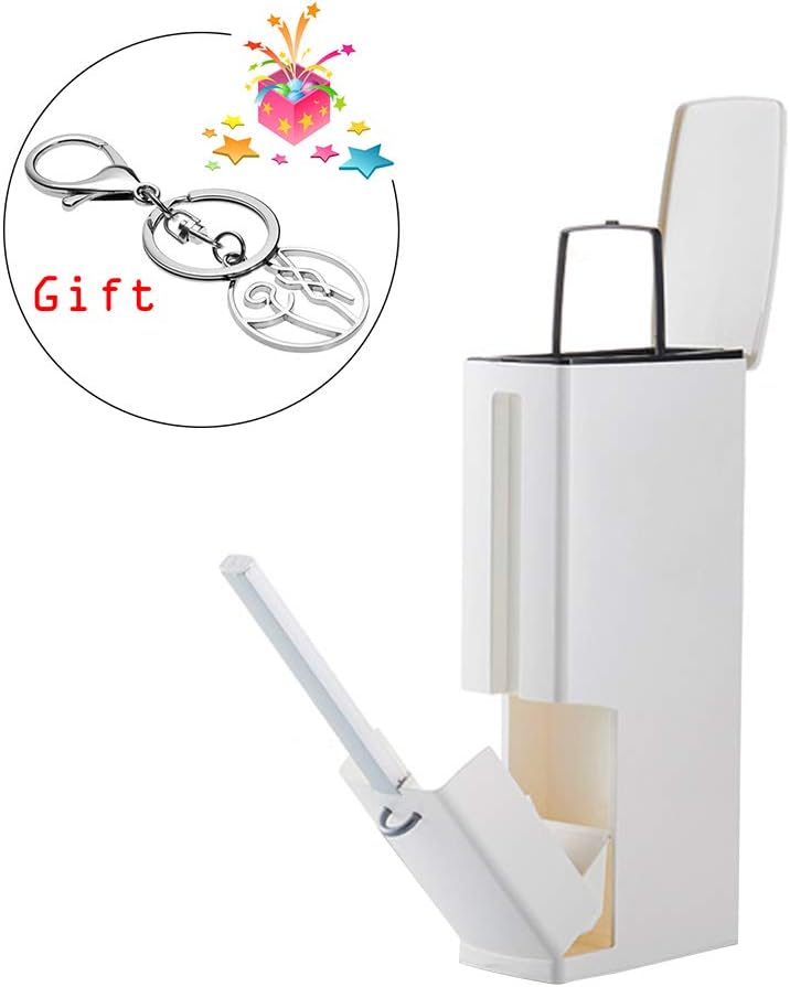 Fovolat | Trash Can for Bathroom - Toilet Brush and Holder for WC - Tissue Box Holder - 3 in 1Trash Can - Small Volume, More Functions