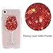 IYCK iPhone 8 Case, iPhone 7 Case, Bling Glitter Sparkle Flowing Floating Liquid Infused Flexible Transparent Soft TPU Rubber Protective Case Cover for iPhone 7/iPhone 8 4.7inch - Red Wine Glass