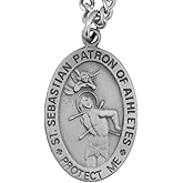 St Sebastian Basketball Sports Medal on 24 Inch Chain