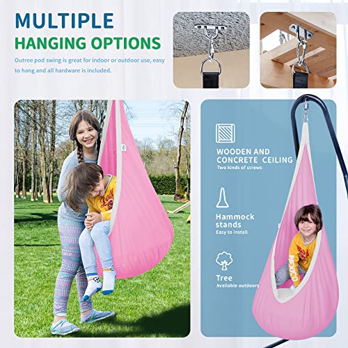 OUTREE Kids Hanging Swing Seat Hammock, Cotton Child Swing Chair for