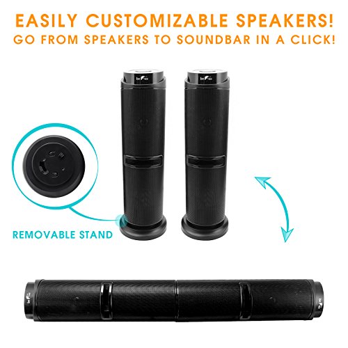 beFree Sound 2.1 Channel Multimedia Wired Speaker Shelf System with Sound Reactive LED lights and USB Input - Thumbnail 2