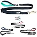Black Rhino – Dog Leash Adjustable Length (3-5 Feet) with Soft Neoprene Padded Handle | Heavy Duty Lead for Easy Control | Small Medium Large Breeds | Reflective Stitching (Aqua/Grey)
