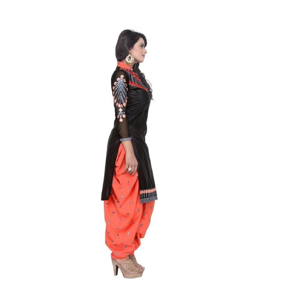 jiyan fashion patiyala cotton dress with salwar suit & dupatta set. (semi-stiched)
