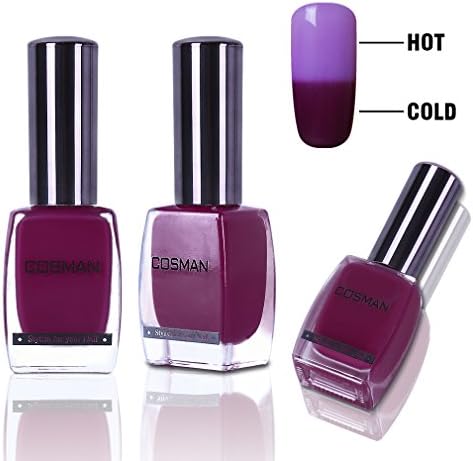 COSMAN Temperature Color Changing Nail Lacquer Varnish Thermal Color Change Nail Art Polish Quick Dry 60 Seconds 15ML 15015