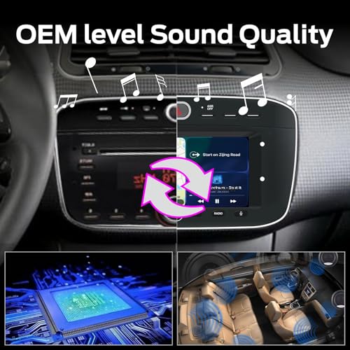 Fiat Punto (2010-2016) Linea(2012-2015) Linux Car Radio with CarPlay Wireless and Android Auto, 2 Seconds Start, Physical Control by Knob, OEM Level Audio, Plug & Play Installation