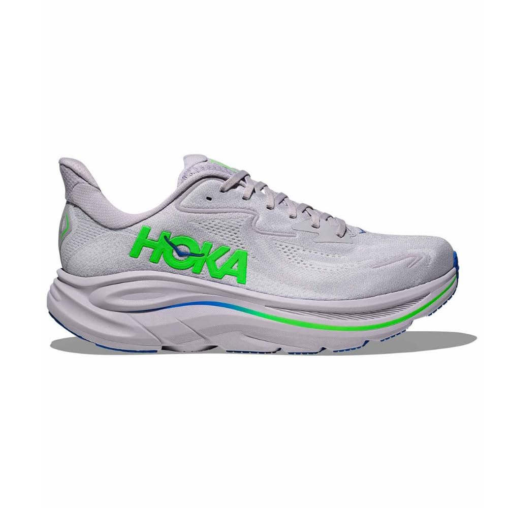 Hoka Men's Clifton 10 Ash Grey/Neon Green 12.5 Medium Image