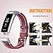 iHillon Compatible with Fitbit Alta (HR)/ Fitbit Ace Bands, Classic Soft Genuine Leather Strap Compatible with Fitbit Alta/Alta Hr/Fitbit Ace Women Men Wristband, Red