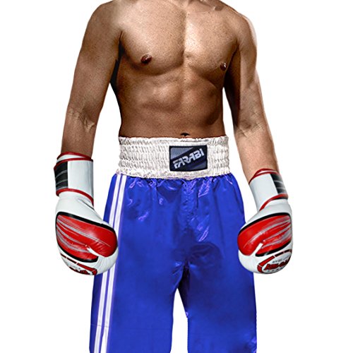 Farabi Pro Boxing Shorts for Boxing Training Punching, Sparring Fitness Gym Clothing Fairtex jiu jitsu MMA Muay Thai Kickboxing Equipment Trunks (Blue, M)