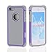 AGRIGLE Shock- Absorption/High Impact Resistant Hybrid Dual Layer Armor Defender Full Body Protective Cover Case Compatible with iPhone 5/5S/SE (Grey-Purple)
