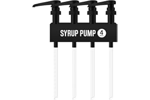 VIGOR PATH Syrup Pump for Coffee Syrup Bottles – 4-Pack Dispenser Pumps Fits 750ml / 25.4 oz Flavoring Syrup Bottles – Compatible with Torani & More – Black Coffee Syrup Dispenser Pump for Home & Cafe Use