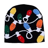 M AOMEIQI Unisex Warm Skull Cap LED Light Up Beanie 3 Modes Flashing String Lights Knit Hats for Christmas