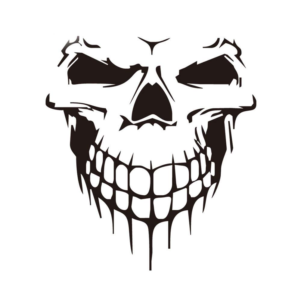 JOMAE-Shop 16" Black Skull Hood Decal Vinyl Large Graphic Sticker Car Truck Window