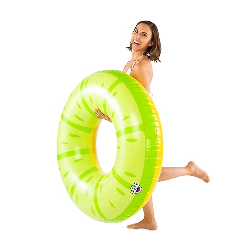 BigMouth Inc Large Lemon Lime PooI FIoat, Fun InfIatable Fruit Floatie, Vinyl Summer Ring Tube for Swimming Pool, Over 4' Wide