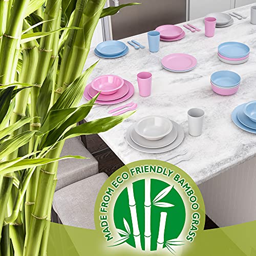 Bamboo Utensils 12 pc Bamboo Flatware with 6 Bamboo Spoons & 6 Bamboo