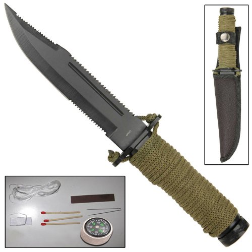 Armory Replicas Mini Hunter Paracord Survival Knife Olive Drab Handle