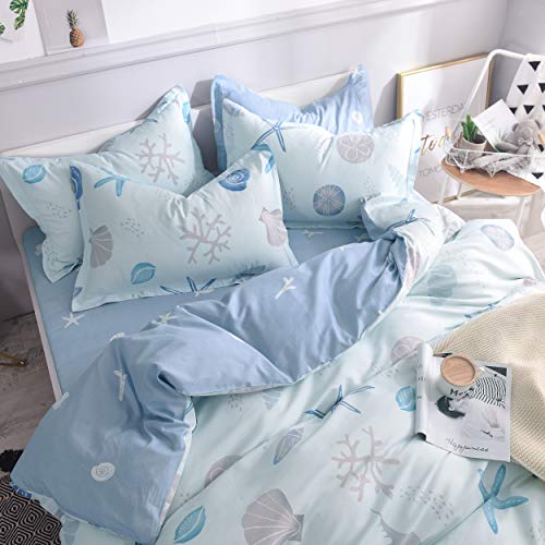 FADFAY-Duvet-Cover-Set-King-Coastal-Bedding-Nautical-Tropical-Bedding-100-High-Qualtiy-Cotton-Super-Soft-Hypoallergenic-Hidden-Zipper-Closure-3-Pieces-KingCalifornia-King-Size-No-ComforterFilling FADFAY Duvet Cover Set King Coastal Bedding Nautical Tropical Bedding 100% High Qualtiy Cotton Super Soft Hypoallergenic…