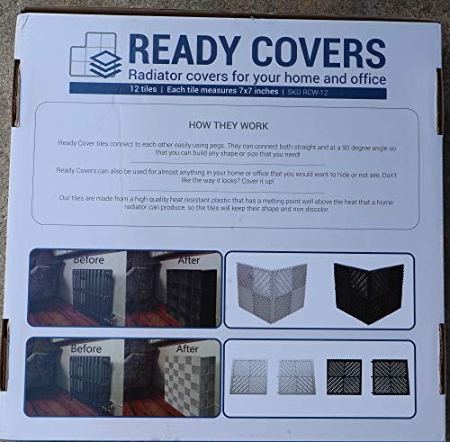 Ready Covers - Vented Safety Steam Radiator Cover/Protective Heating Cabinet for Your Home and Office: WHITE - 12 Extra Interlocking Tiles! (12, White)