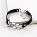 Silpada 'Best Dressed' Link Bracelet with Crystals in Genuine Leather and Sterling Silver, 7.5