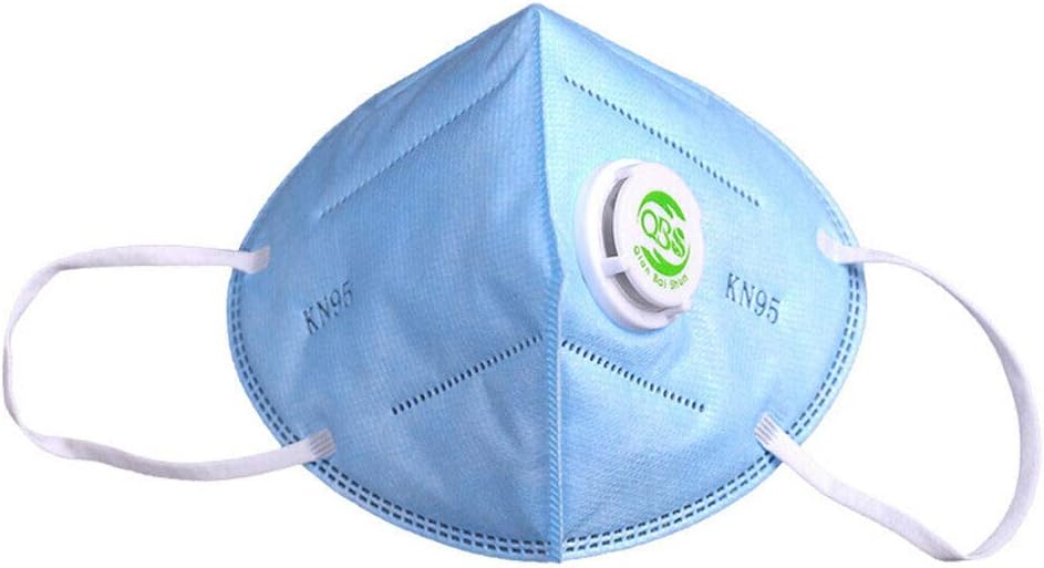 N95 Dust Mask, SUPERTOOL Non-Toxic Anti Pollution Valved Face Mask Respirator, Disposable Anti Dust Fog Haze Virus Flu for Outdoor Activities/Construction/Bodyshop(Blue,5Pcs)