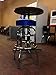 Richardson Seating Double Rung Backless Swivel Bar Stool with Chrome Frame and Seat, Blue, 30