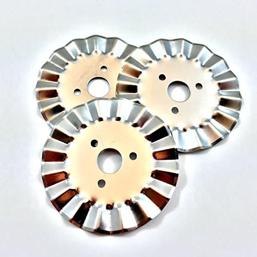 45mm Round Pinking Blades ( 3 Pack ) Scalloped Edge Replacement Rotary Blades for Rotary Cutters