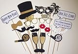 18PCS 2017 New Year's Eve Party Card Masks Photo Booth Props Mustache On A Stick Dold Dust By 7-gost