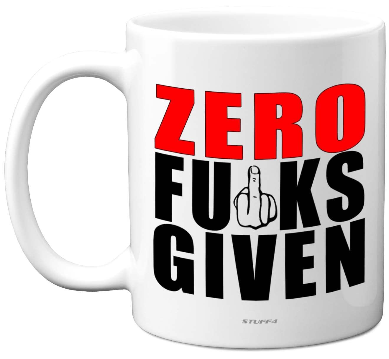 Funny Novelty Gift Mug - Zero F's - Mug Present Gift for Wife Husband Work Colleague Brother Auntie Uncle Sister Best Friend, Novelty 11oz Ceramic Dishwasher Safe Coffee Cup