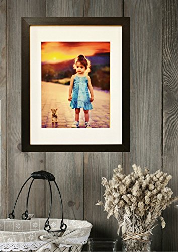 11x14 Inch Picture Frame Black (2-pack) - Glass Front Cover - Displays an 11 by 14" Picture w/o Mat or an 8x10 Photo with Mat - Vertical or Horizontal Mounts & Easy To Hang - No Hardware to Install.