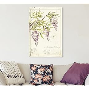 Canvas Wall Art - Vintage Style Purple Flowers - Giclee Print Gallery Wrap Modern Home Art Ready to Hang - 12x18 inches