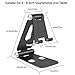 HITASION Adjustable Foldable Cell Phone Stand, Metal Aluminum Smartphone Holder Any Angle Desk Phone Stand Black
