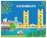 Sacramento, California Print - Retro Inspired Travel Wall Art for Home and Office - art sizes: 8 x 10, 11 x 14, 16 x 20, 24 x 30, 36 x 45
